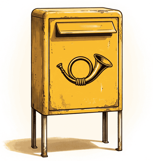 Alter gelber Briefkasten